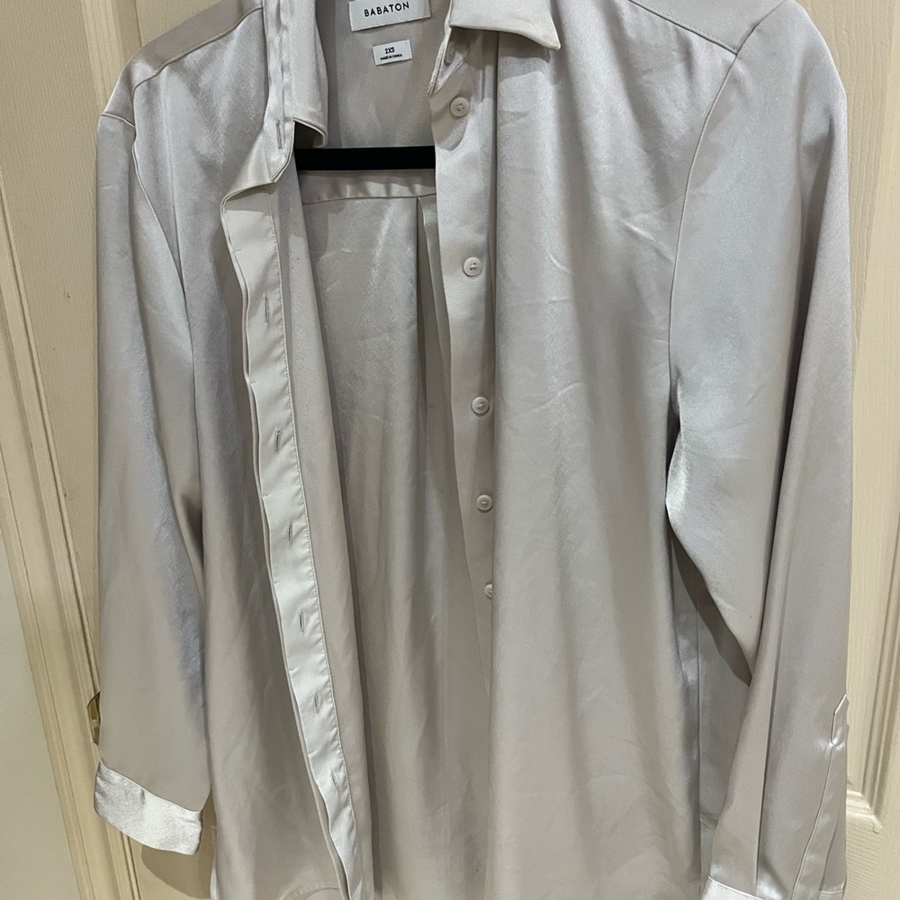 Babaton satin Gray Shirt